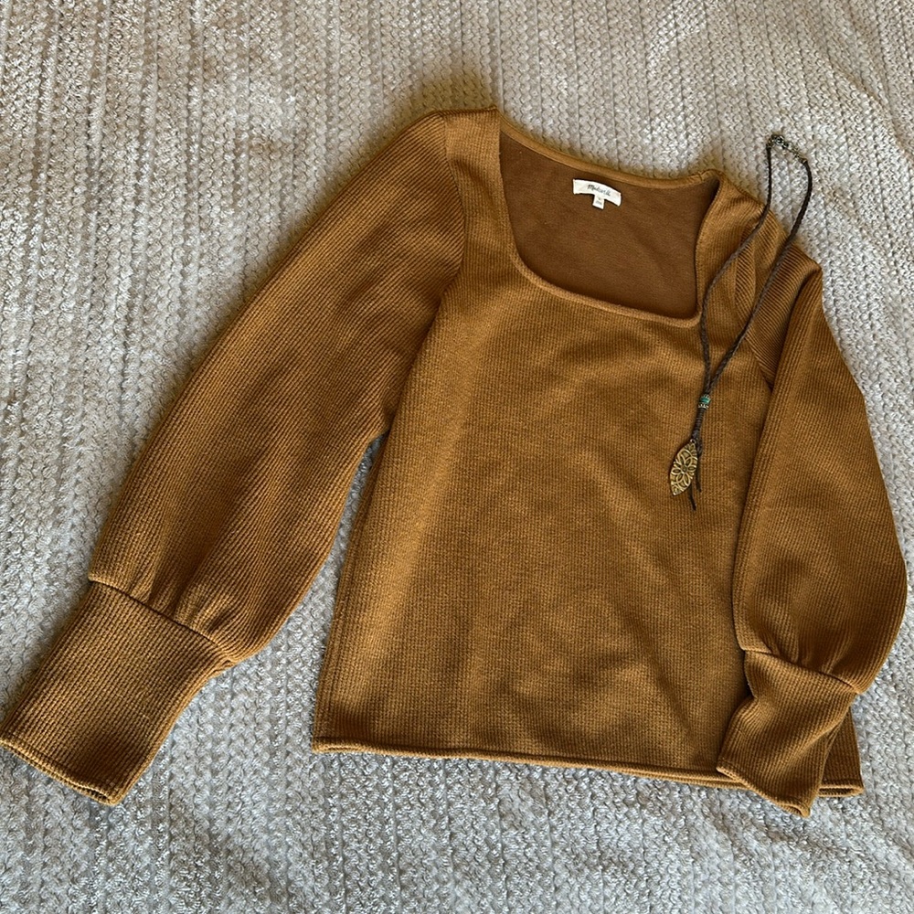 Madewell Ottoman Rib Square Neck Top